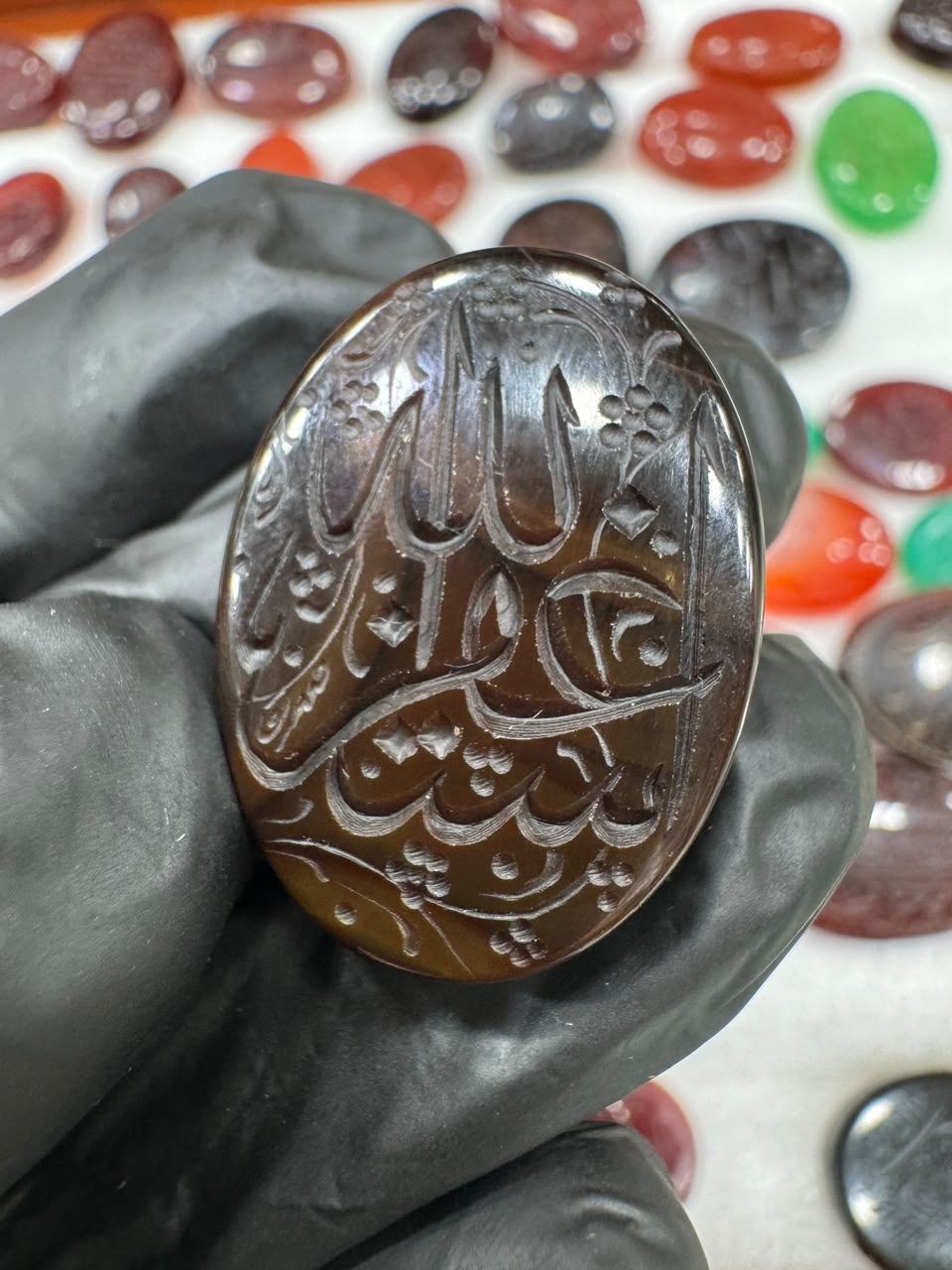 AAE AQ 003 Premium Natural Aqeeq Stone with Islamic Engraving