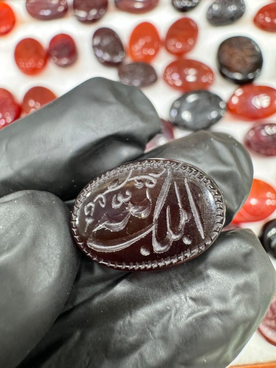 AAE AQ 013 Premium Natural Aqeeq Stone with Islamic Engraving