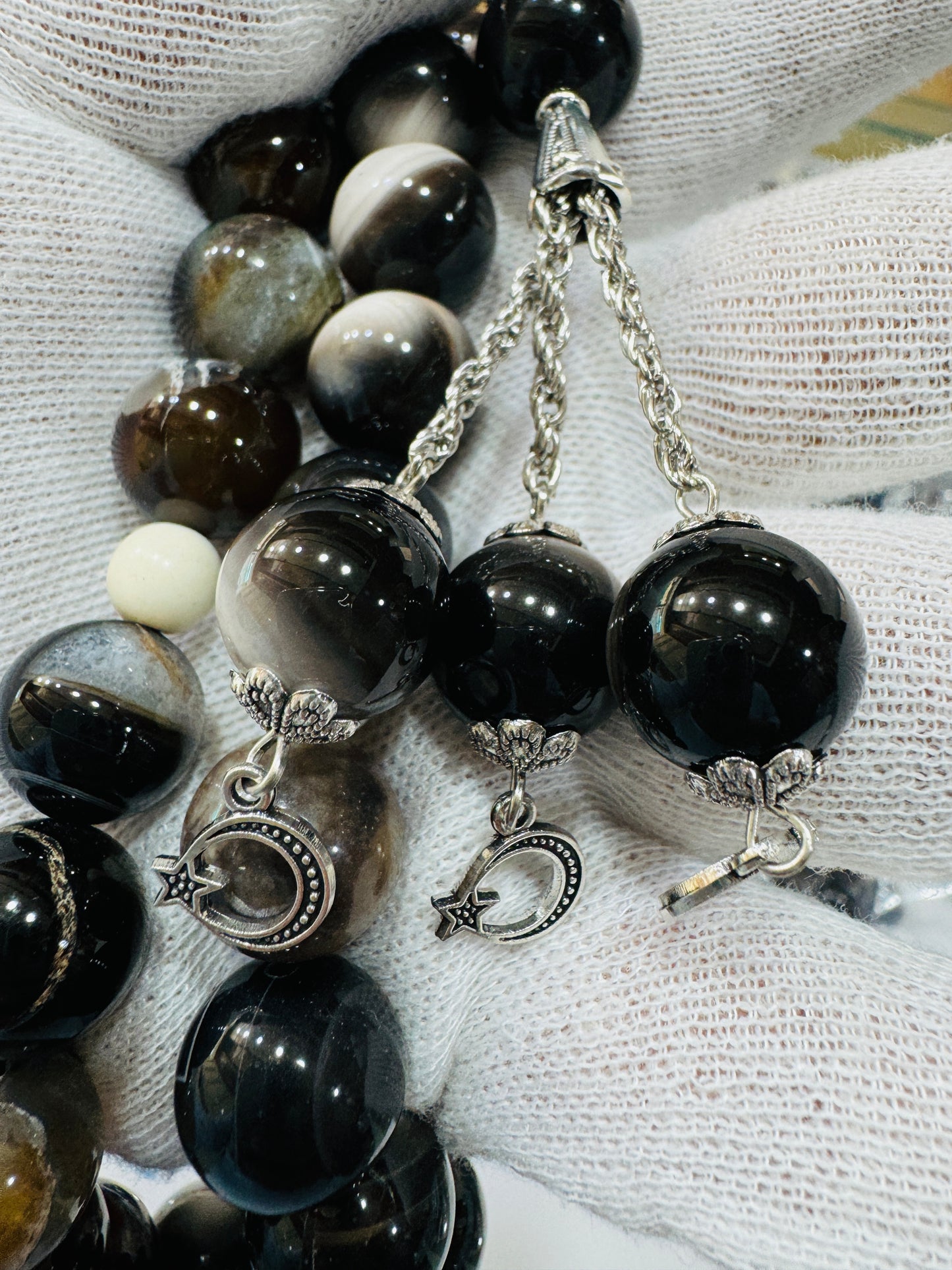 14.5 mm Sulemani Aqeeq Stones Tasbeeh