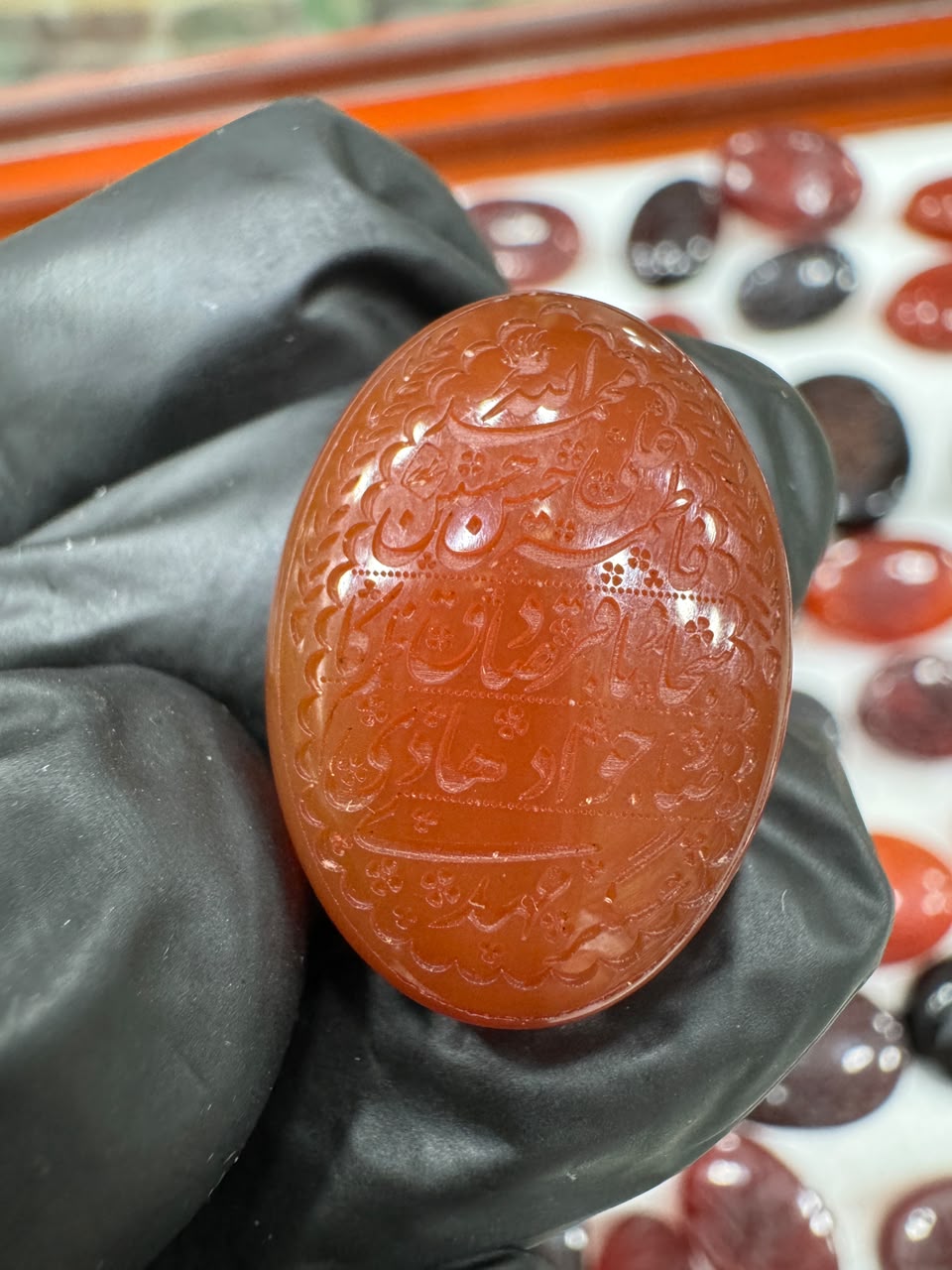 AAE AQ 018 Premium Natural Aqeeq Stone with Islamic Engraving