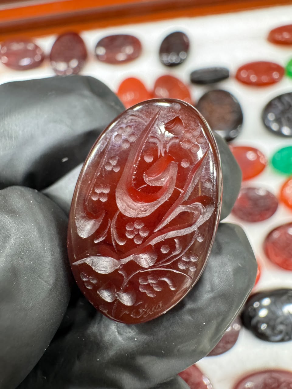 AAE AQ 024 Premium Natural Aqeeq Stone with Islamic Engraving