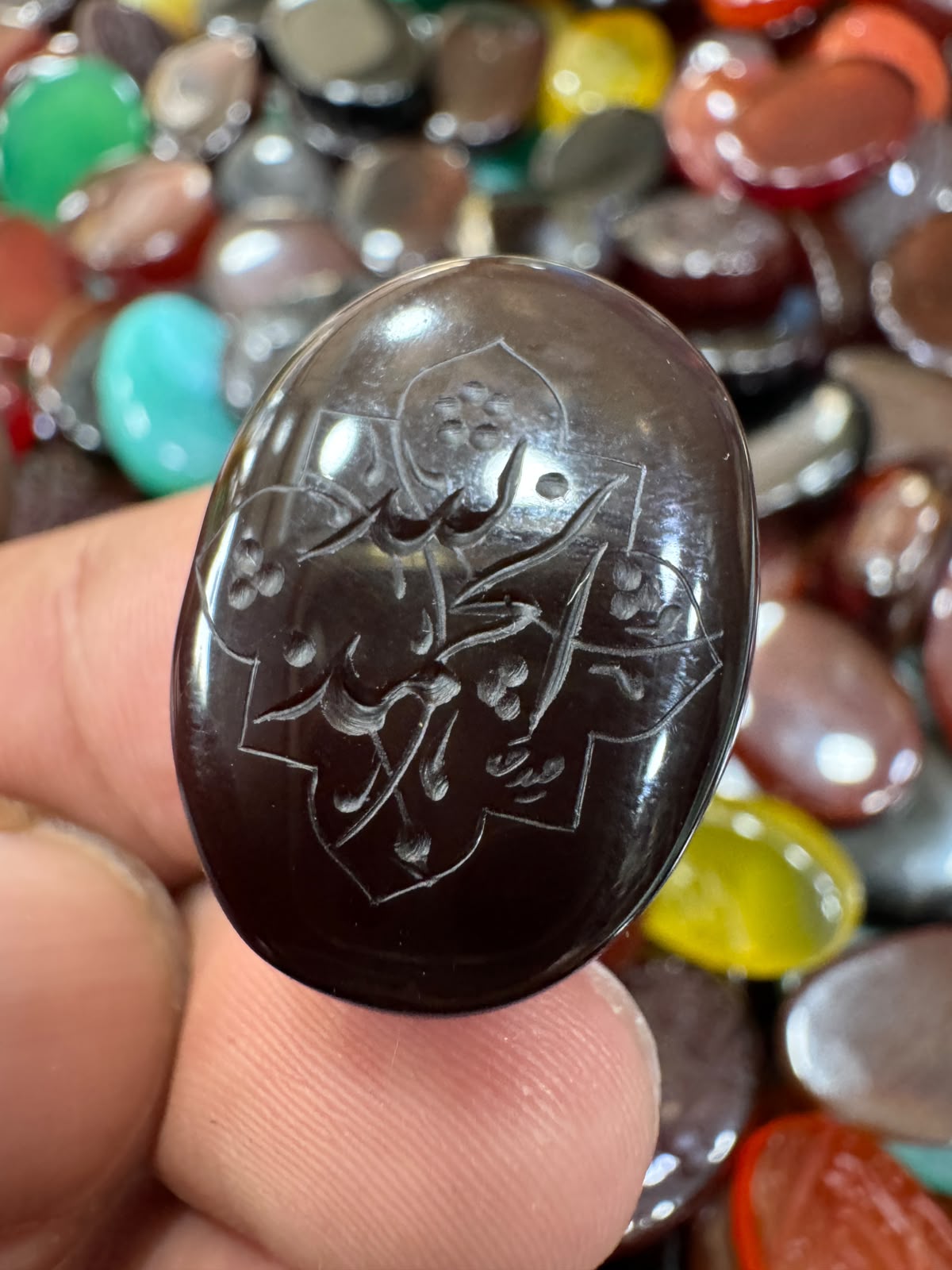 AAE AQ 046 Premium Natural Aqeeq Stone with Islamic Engraving