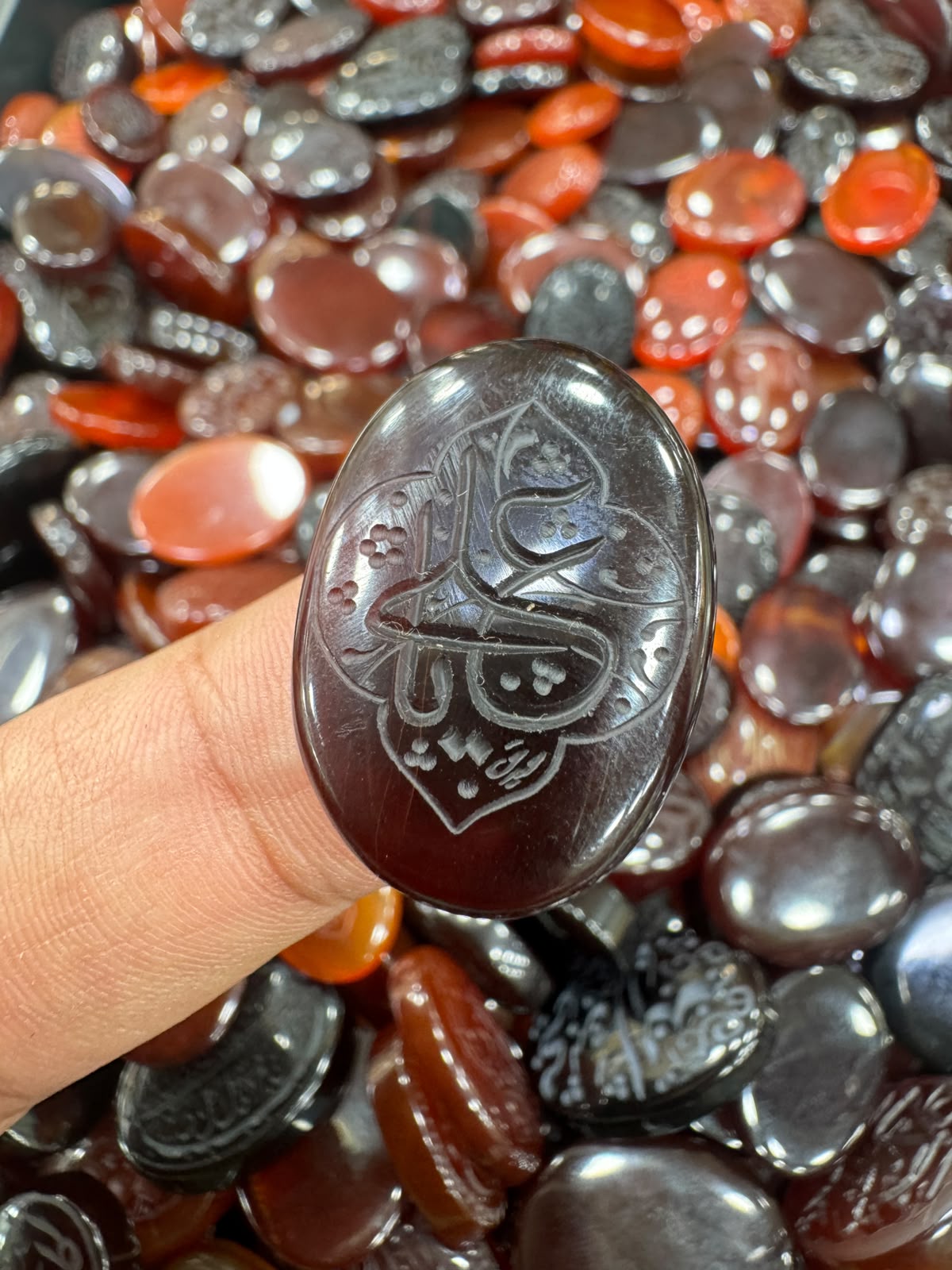 AAE AQ 066 Premium Natural Aqeeq Stone with Islamic Engraving