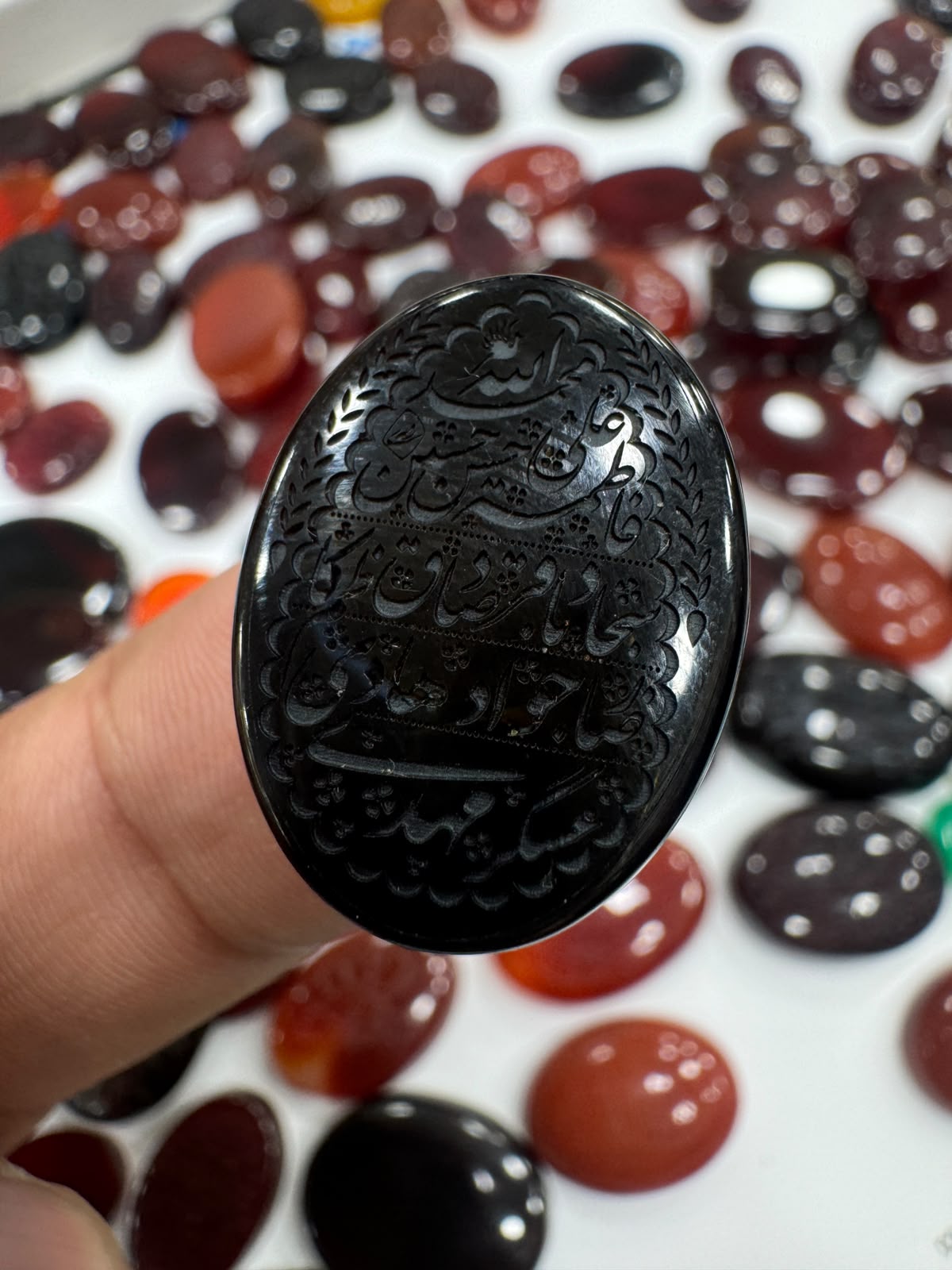 AAE AQ 069 Premium Natural Aqeeq Stone with Islamic Engraving