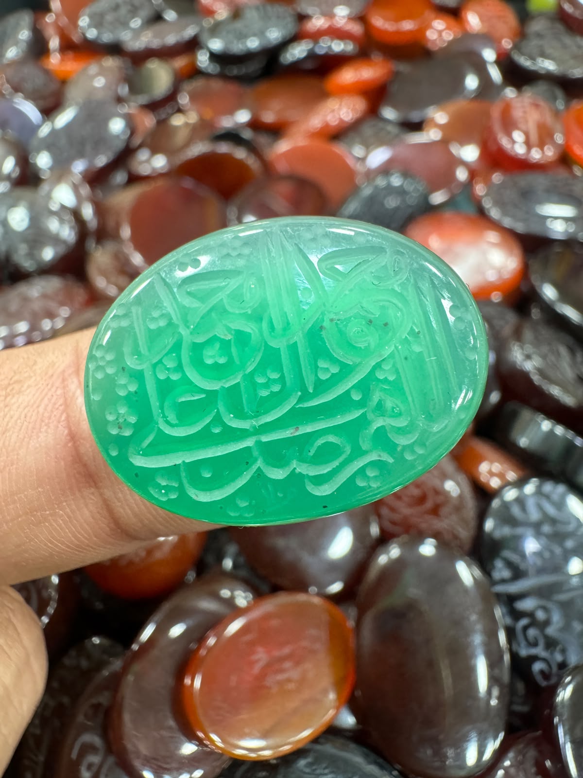 AAE AQ 083 Premium Natural Aqeeq Stone with Islamic Engraving