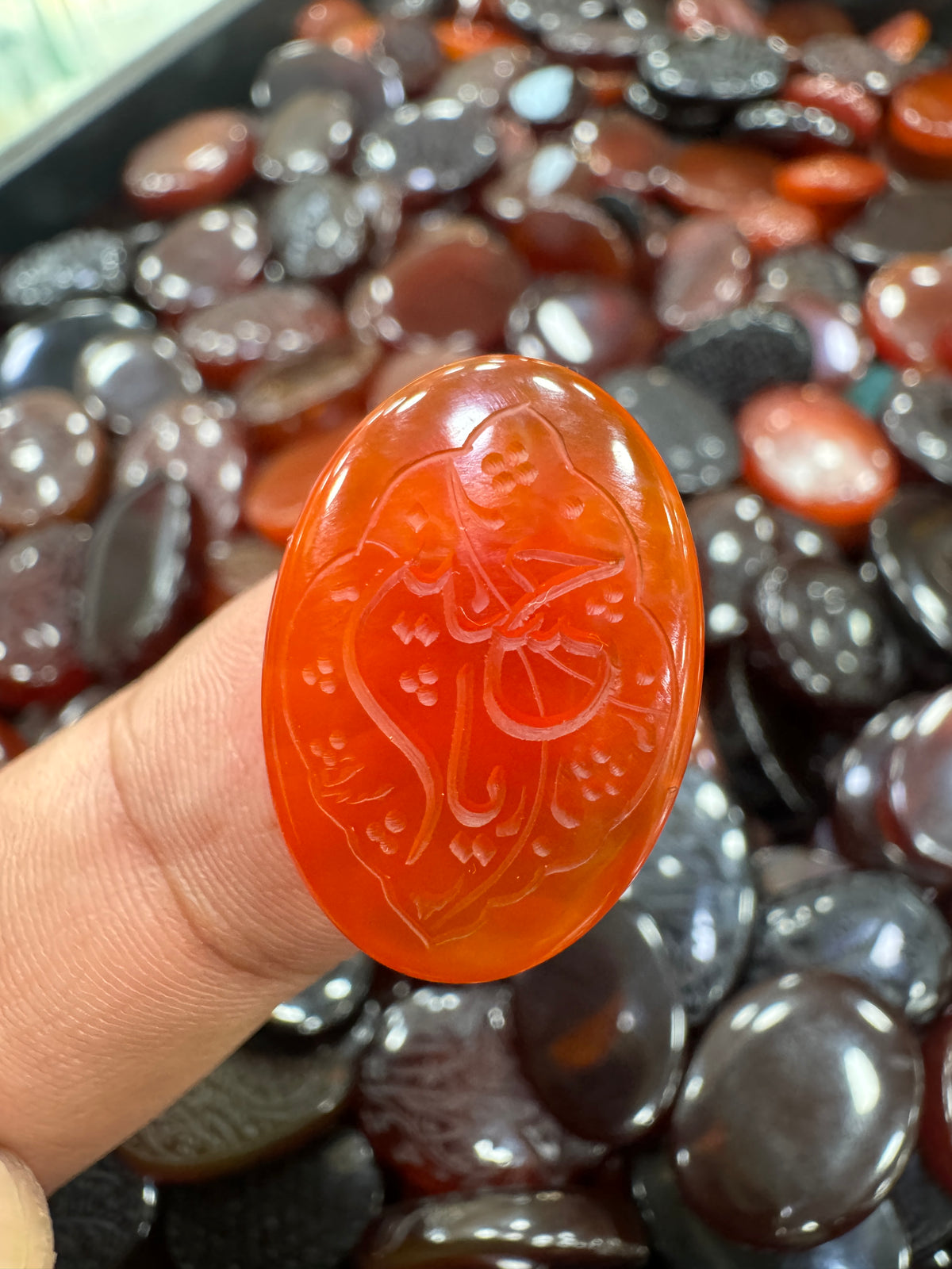 AAE AQ 031 Premium Natural Aqeeq Stone with Islamic Engraving