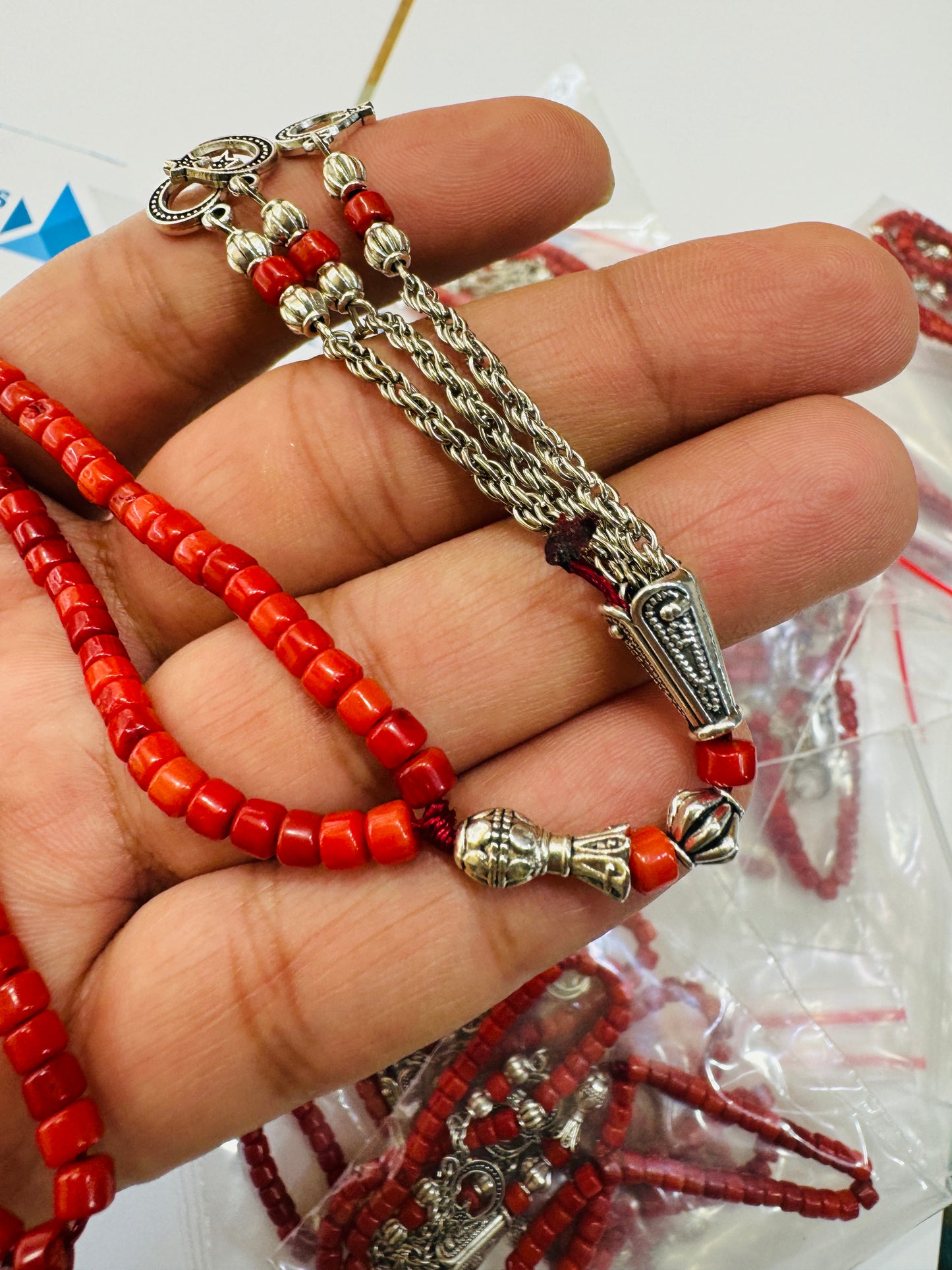 Coral Marjan Stones Tasbeeh