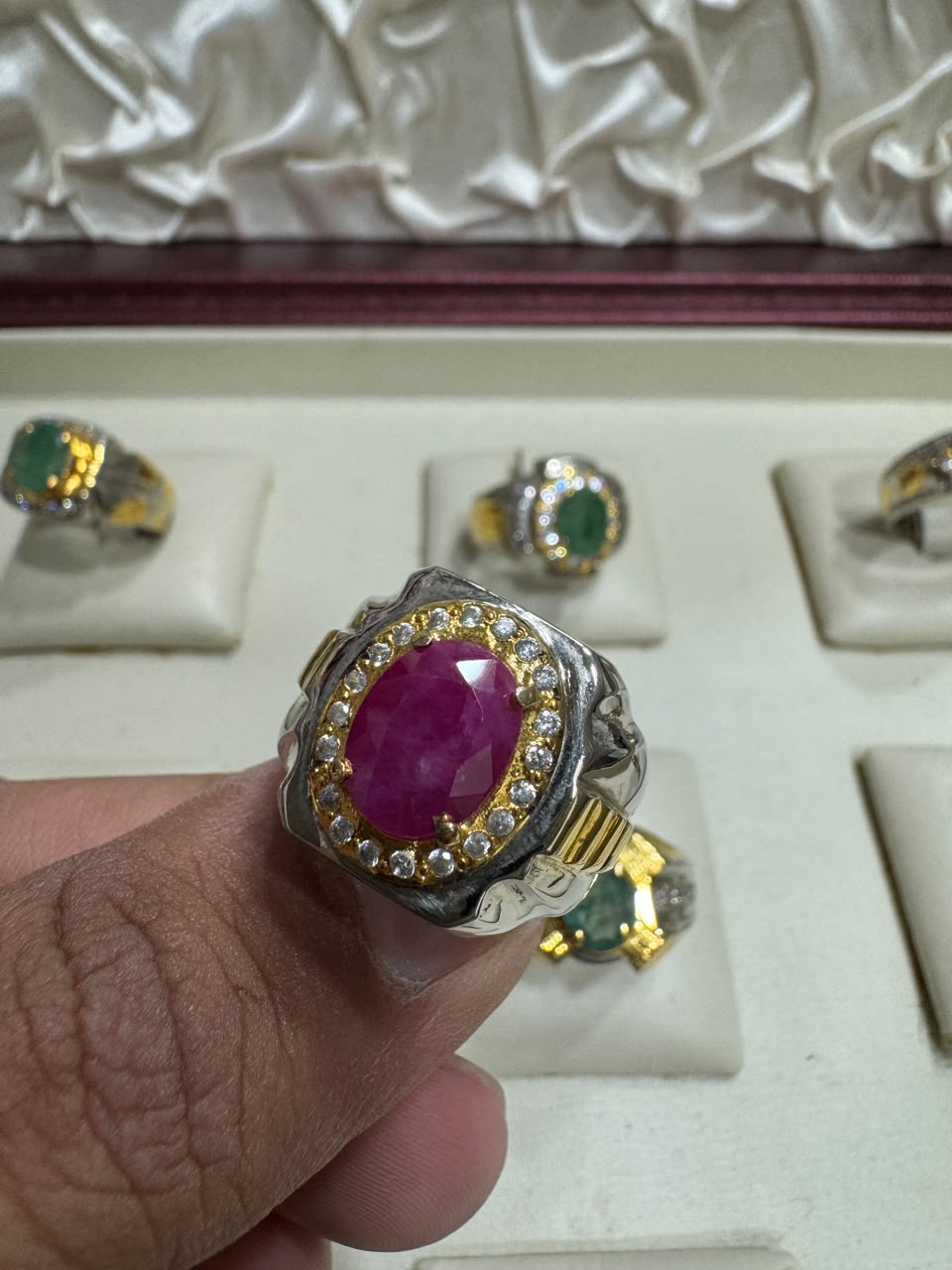 AAE 7779 Chandi Ring 925, Stone Ruby Yaqoot