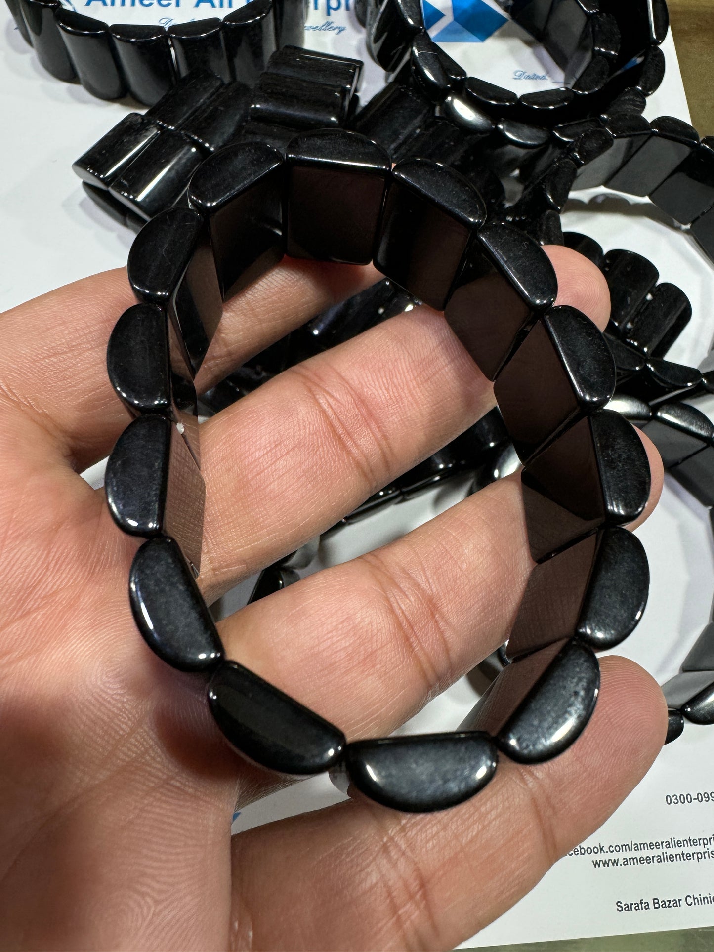 AAE PB 005 Black Aqeeq Bracelet