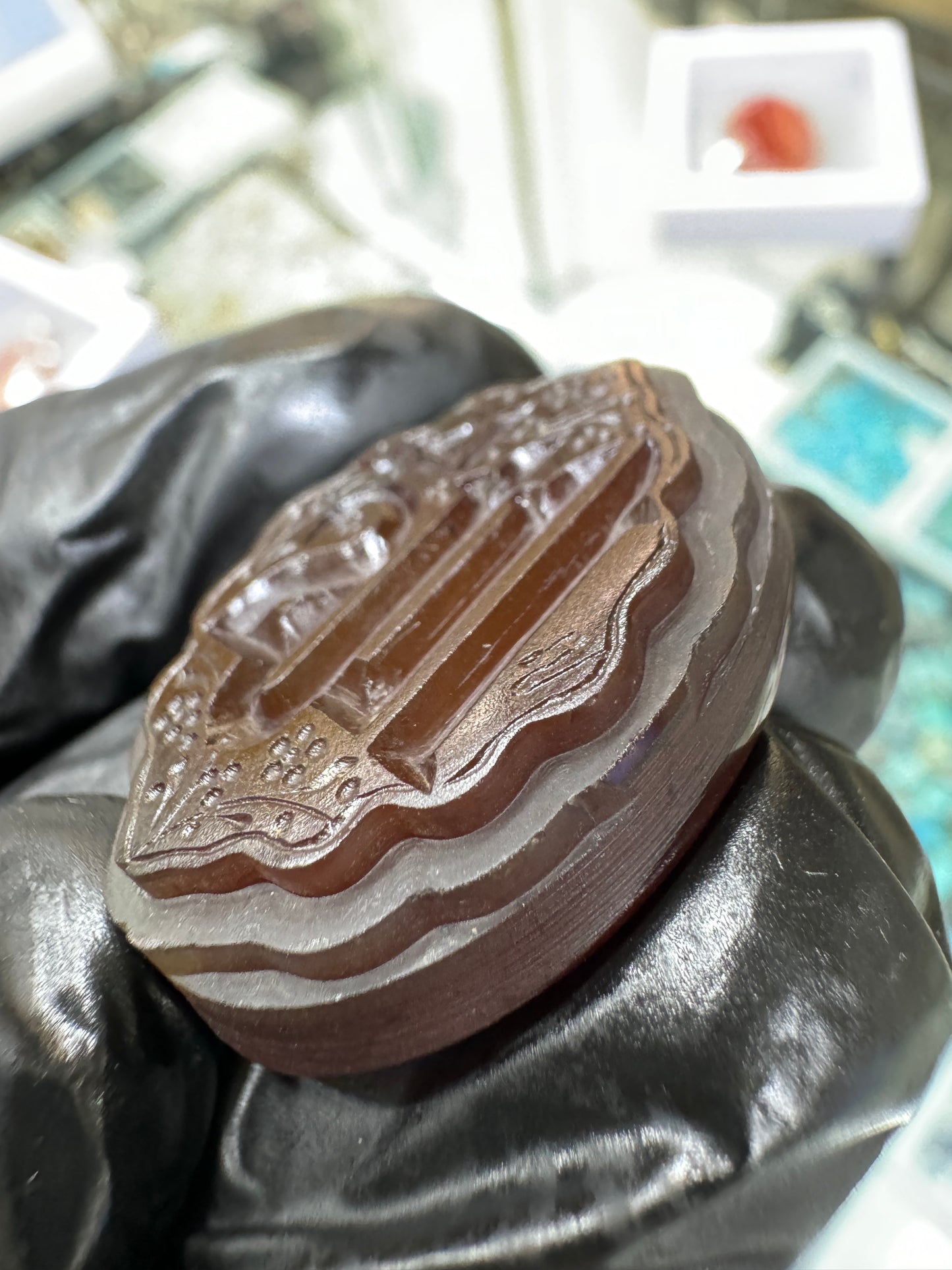 Premium Natural Aqeeq Stone with Islamic Engraving