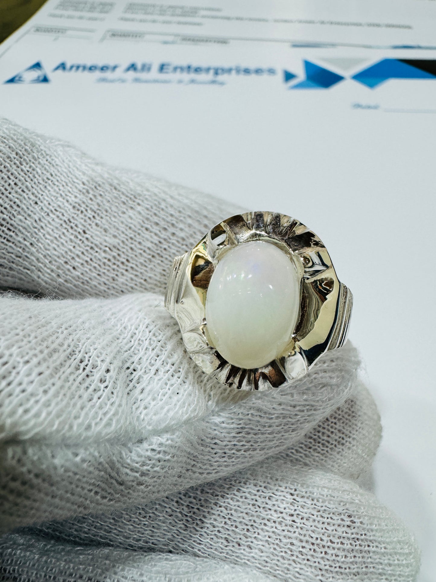 AAE 5301, Ehopian Opal Stone Chandi Ring
