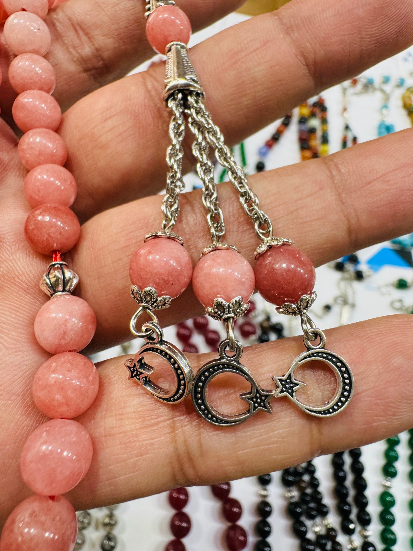 8.5 mm Pink Quartz Stones Tasbeeh
