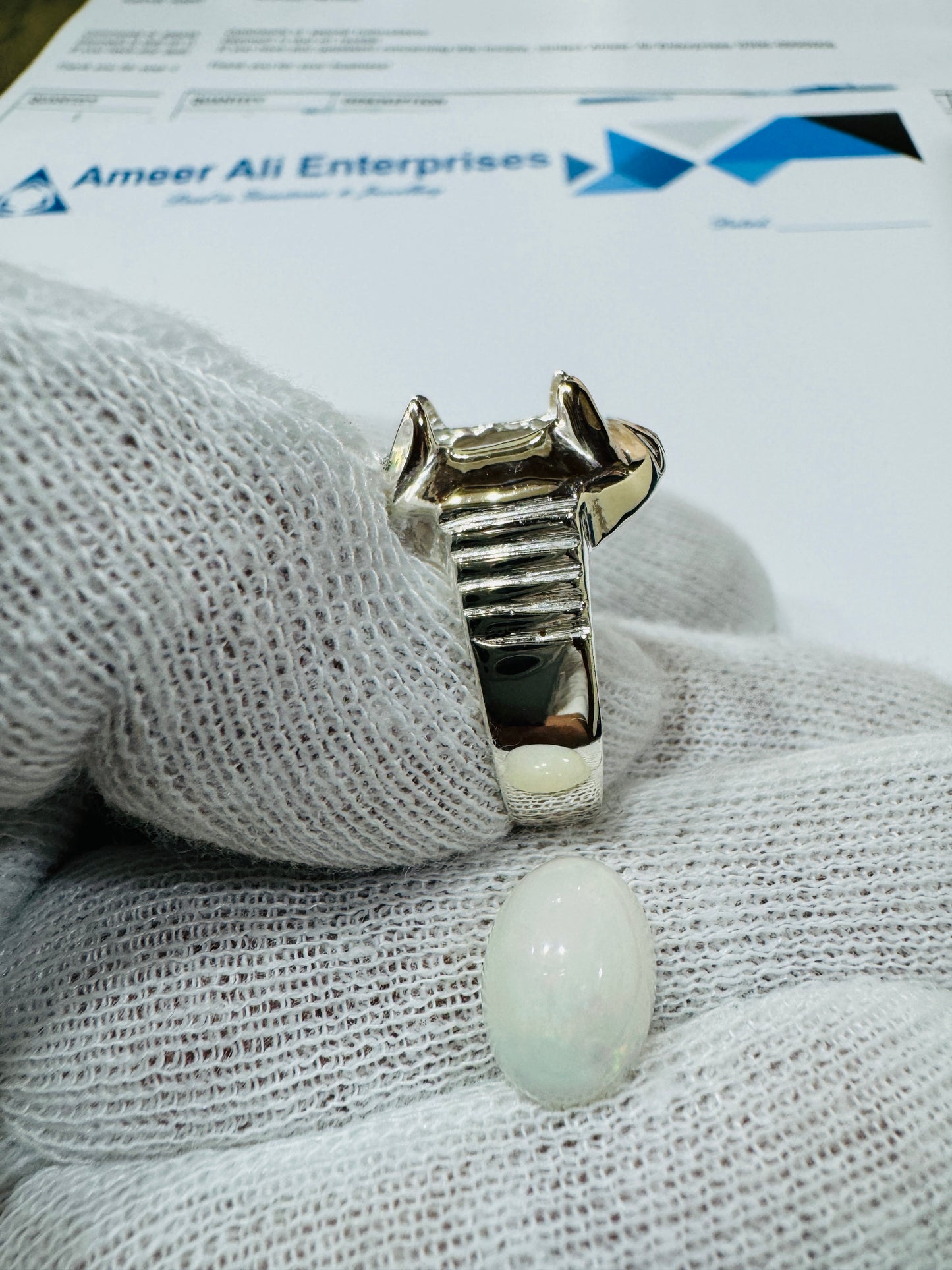 AAE 5301, Ehopian Opal Stone Chandi Ring