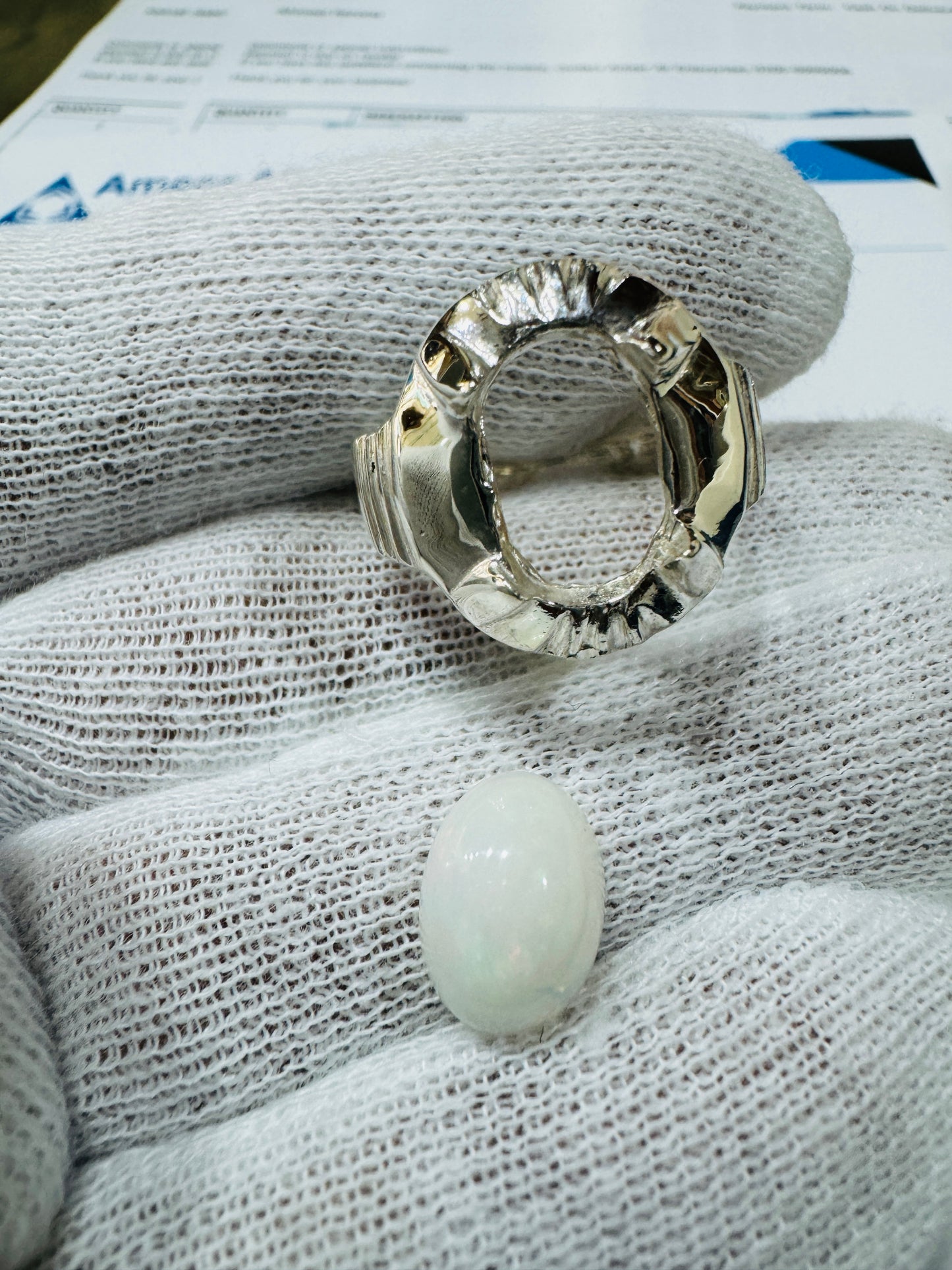 AAE 5301, Ehopian Opal Stone Chandi Ring