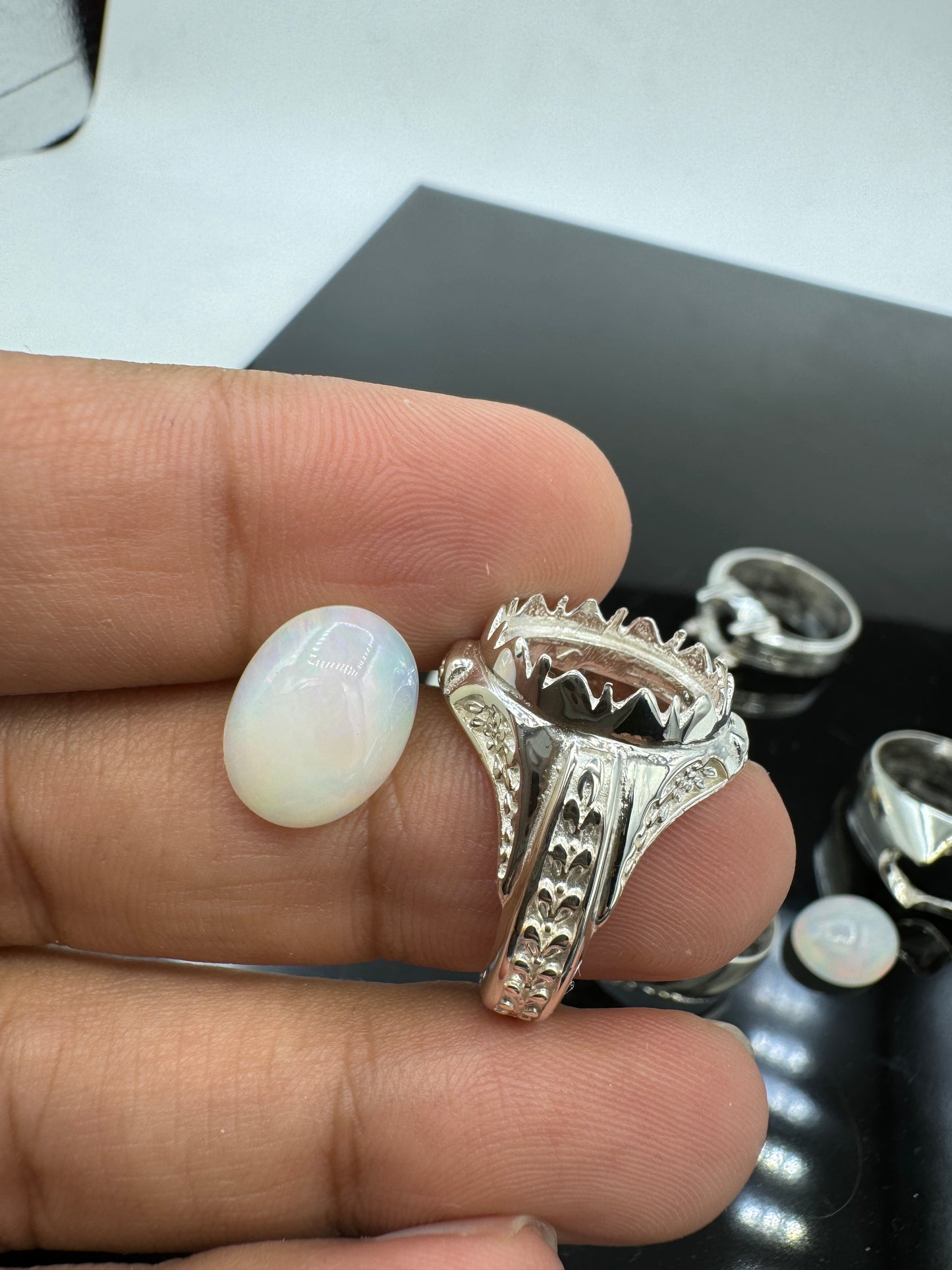 AAE 2491, Opal Stone Chandi Ring.