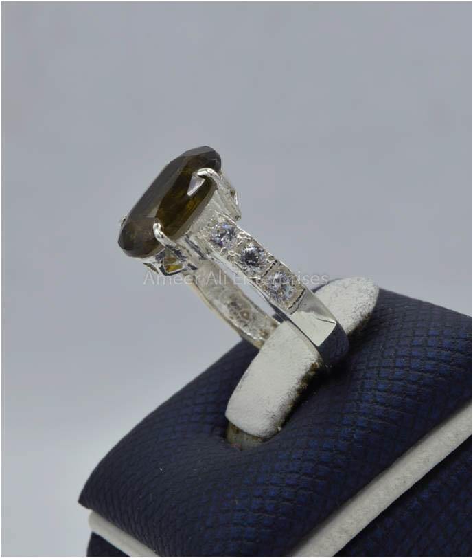 AAE 5820 Chandi Ring 925, Stone: Zabarjad - AmeerAliEnterprises