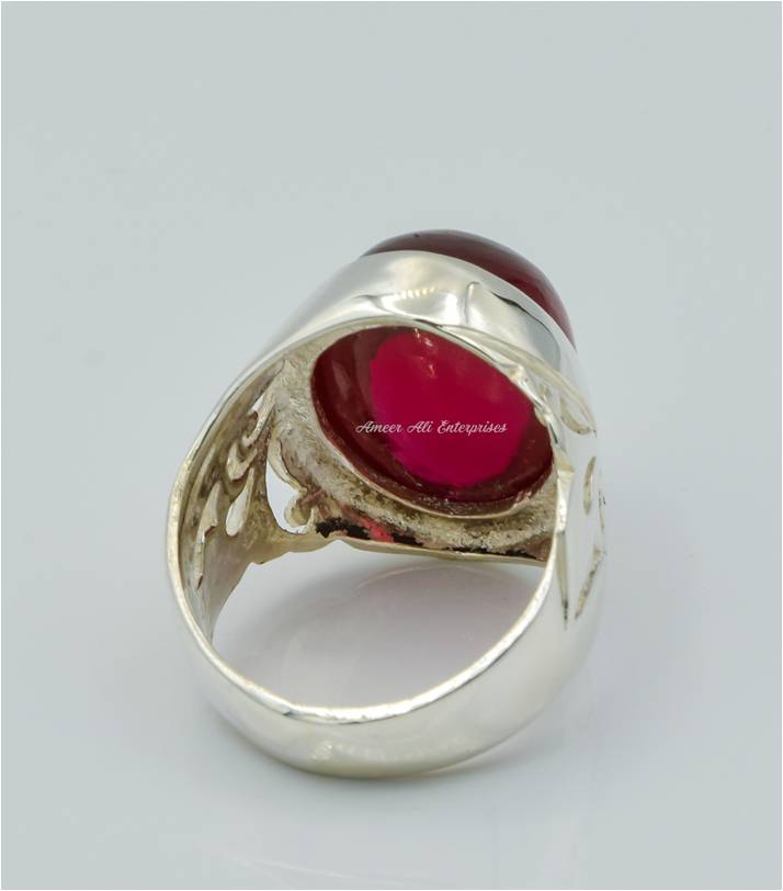 AAE 6240 Chandi Ring 925, Stone: Irani Poota Yaqoot