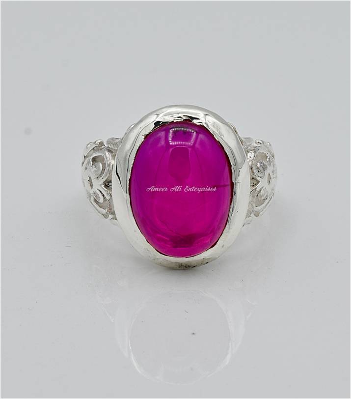 AAE 6588 Chandi Ring 925, Stone: Irani Poota Yaqoot