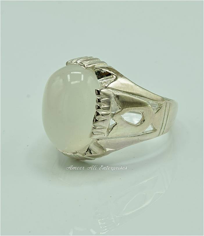 AAE 6910 Chandi Ring 925, Stone: Dur e Najaf
