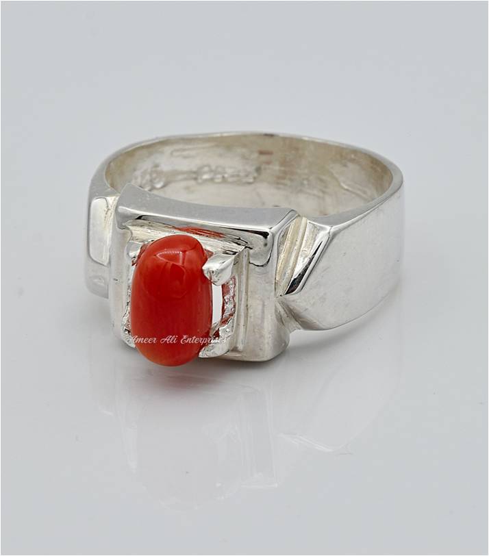 AAE 6633 Chandi Ring 925, Stone: Marjan