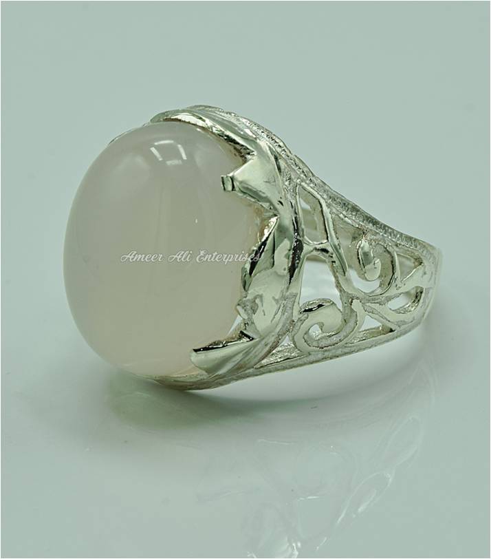 AAE 6866 Chandi Ring 925, Stone: Dur e Najaf