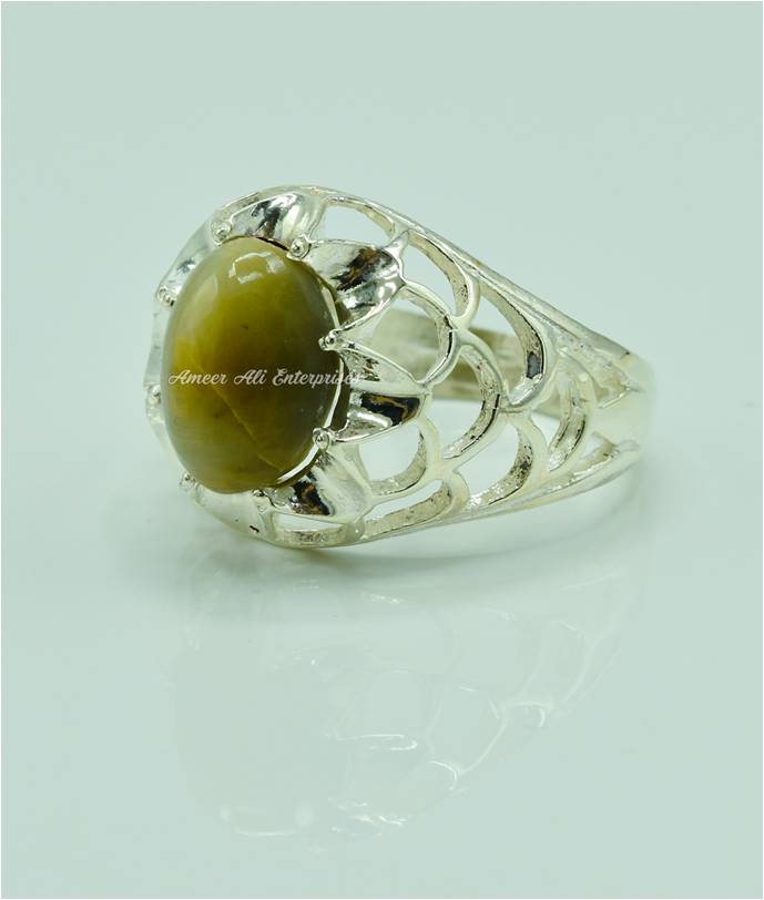 AAE 6549 Chandi Ring 925, Stone: Cat's Eye