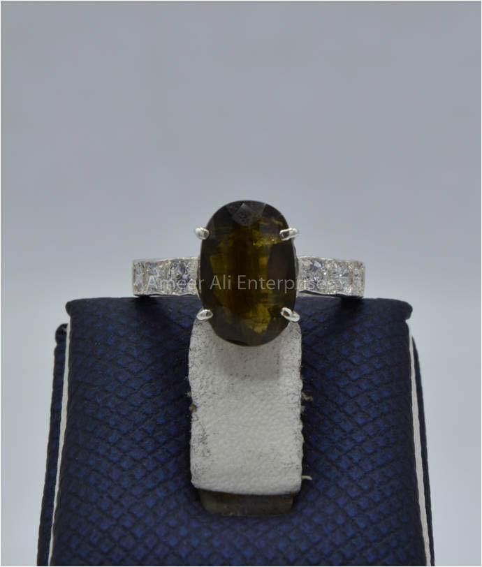 AAE 5820 Chandi Ring 925, Stone: Zabarjad - AmeerAliEnterprises