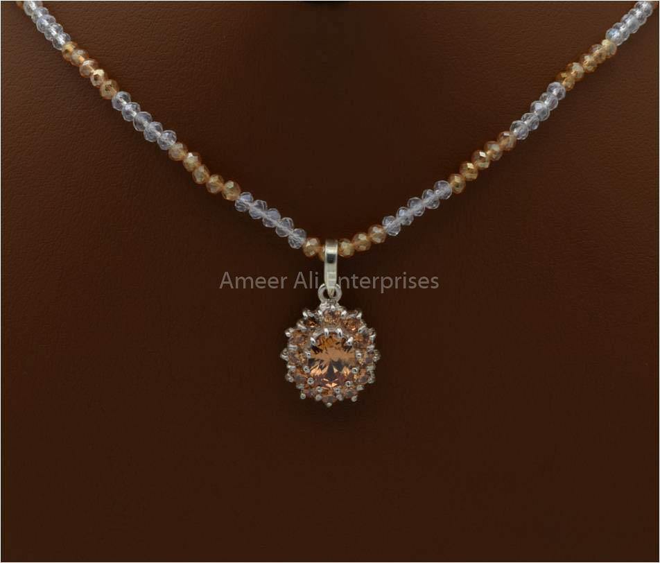 AAE 5716 Chandi Set 925, Stone: Zircon - AmeerAliEnterprises