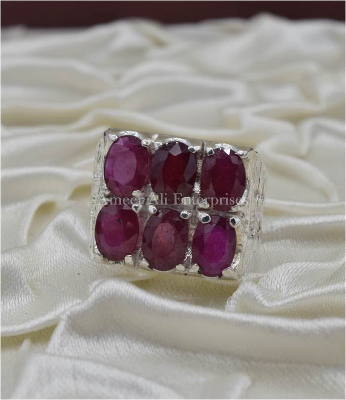 AAE 4526 Chandi Ring 925, Stone: Ruby Yaqoot