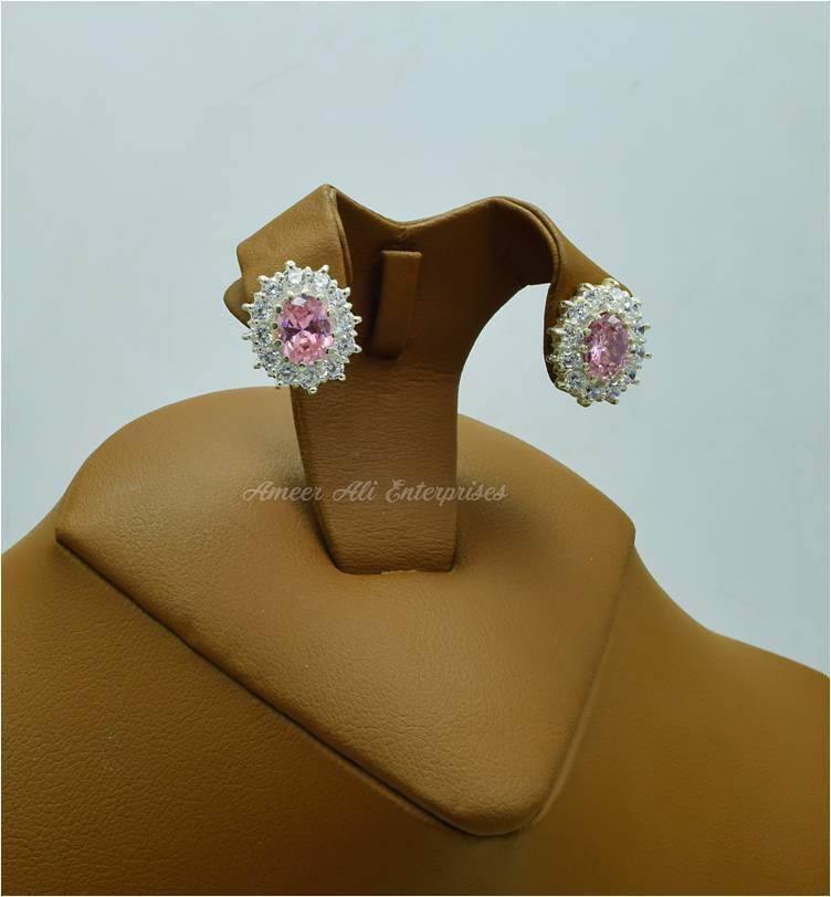 AAE 2474 CHANDI EARRINGS 925, STONE: ZIRCON - AmeerAliEnterprises