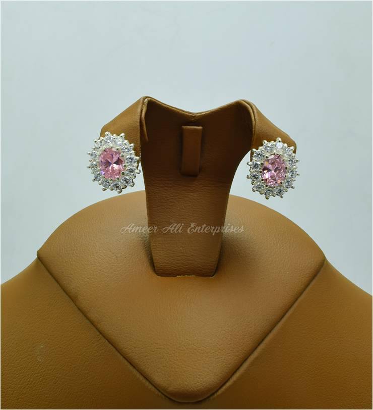 AAE 2474 CHANDI EARRINGS 925, STONE: ZIRCON - AmeerAliEnterprises