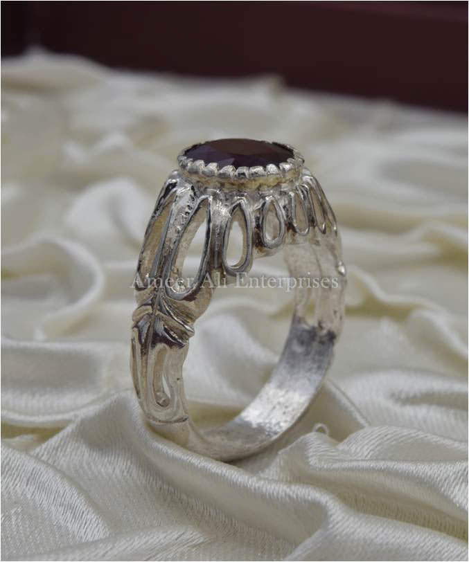 AAE 3427 Chandi Ring 925, Stone: Ruby (Yaqoot)
