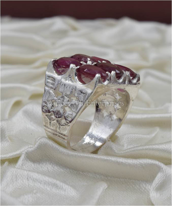 AAE 4526 Chandi Ring 925, Stone: Ruby Yaqoot