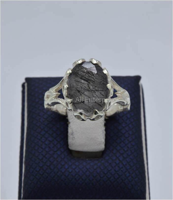 AAE 5817 Chandi Ring 925, Stone: Moh e Najaf - AmeerAliEnterprises