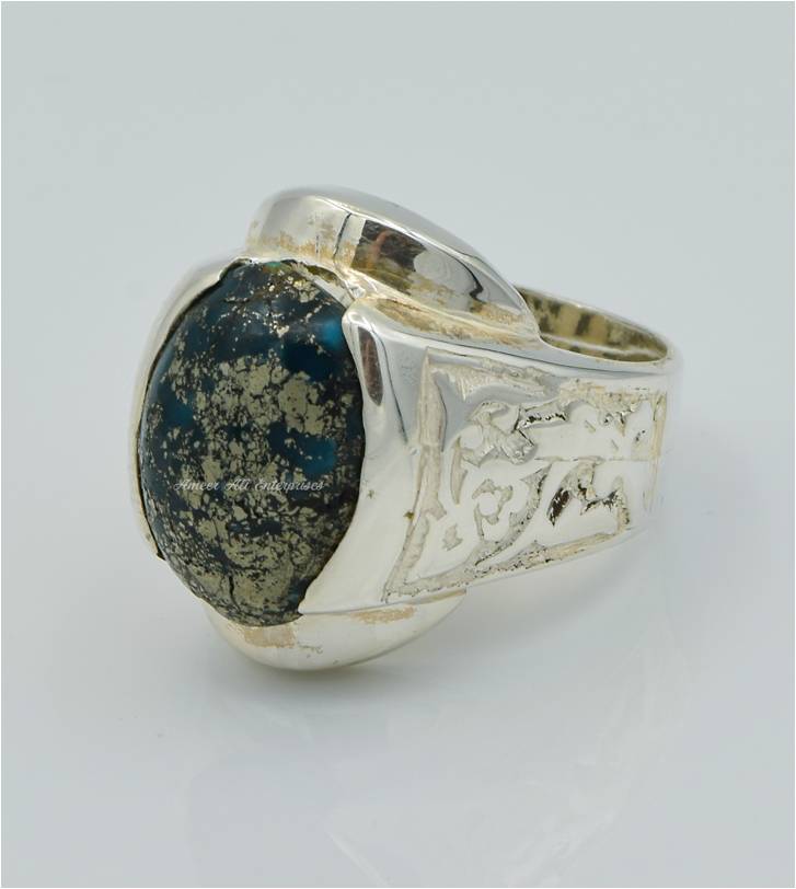 AAE 6259 Chandi Ring 925, Stone: Shajri Feroza