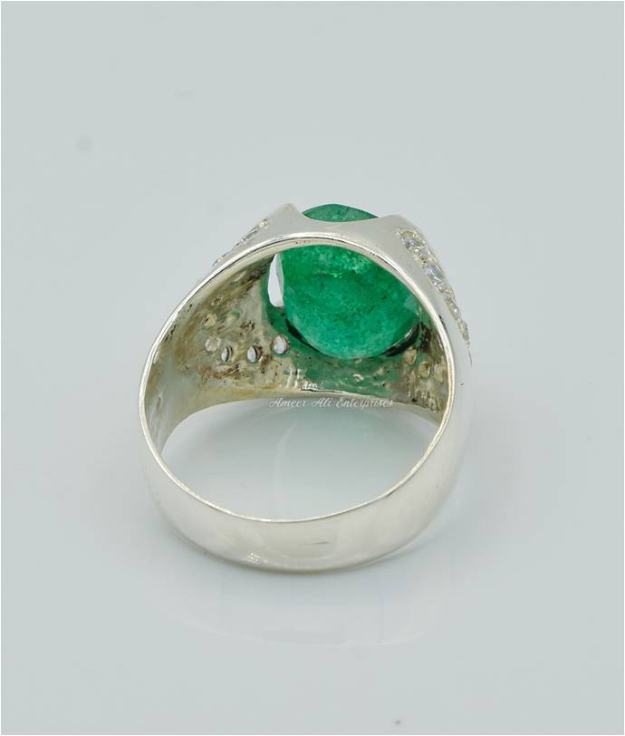 AAE 6247 Chandi Ring 925, Stone: Emerald