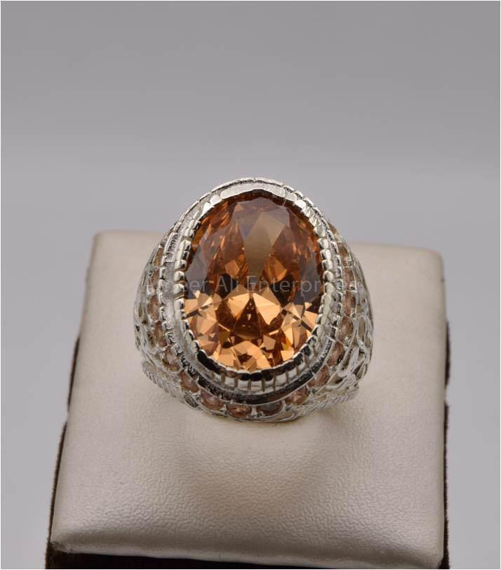 AAE 2481 Chandi Ring 925, Stone: Zircon - AmeerAliEnterprises