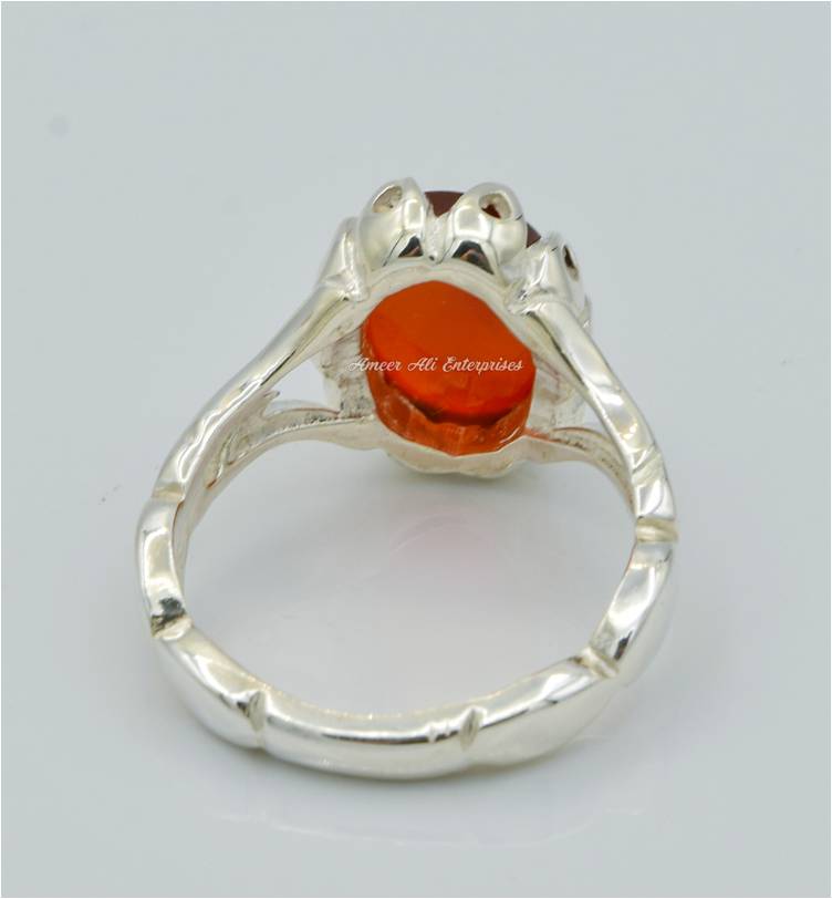 AAE 2318 Chandi Ring 925, Stone: Red Aqeeq