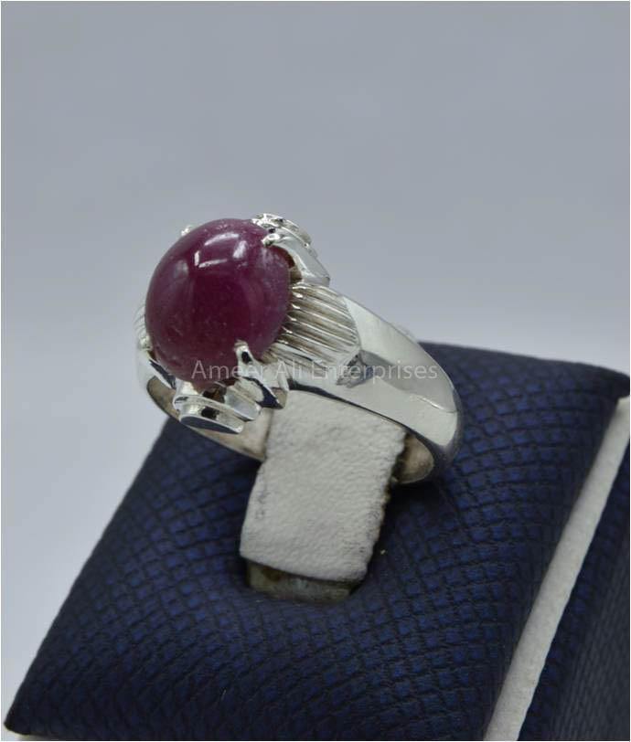 AAE 5807 Chandi Ring 925, Stone Ruby - AmeerAliEnterprises