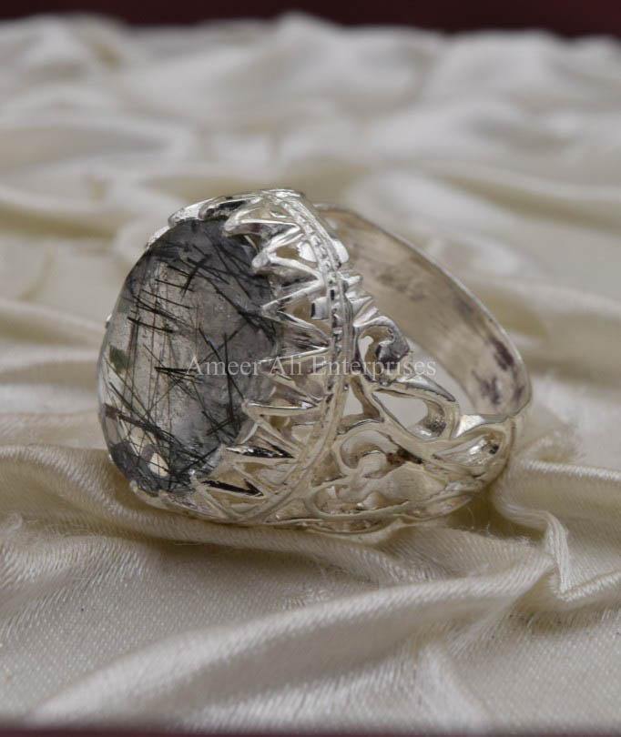 AAE 0562 Chandi Ring 925, Stone: Moh e Najaf - AmeerAliEnterprises