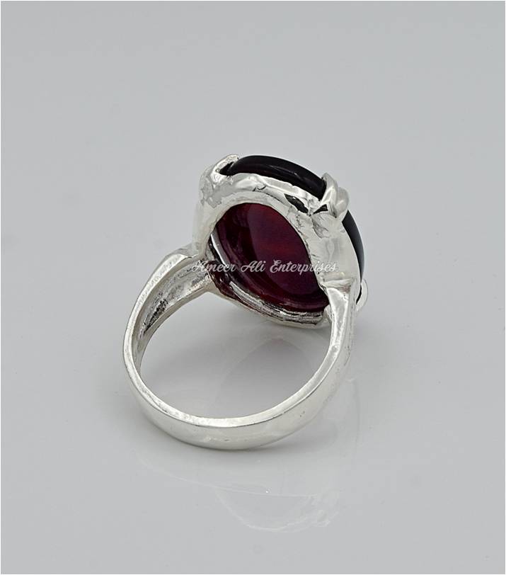 AAE 6565 Chandi Ring 925, Stone: Yamni Aqeeq