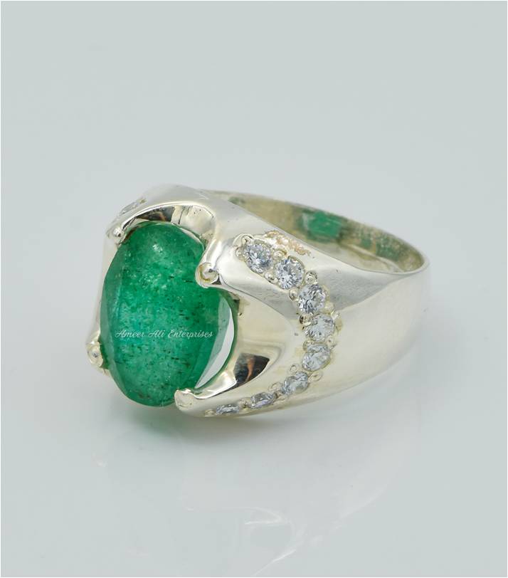 AAE 6247 Chandi Ring 925, Stone: Emerald