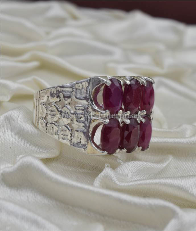 AAE 4526 Chandi Ring 925, Stone: Ruby Yaqoot
