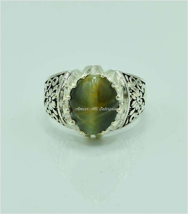 AAE 6550 Chandi Ring 925, Stone: Cat's Eye