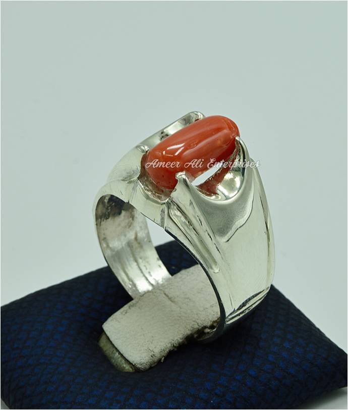 AAE 6842 Chandi Ring 925, Stone: Marjan