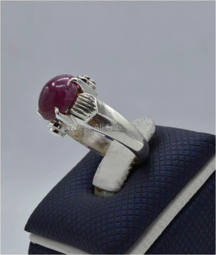 AAE 5807 Chandi Ring 925, Stone Ruby - AmeerAliEnterprises