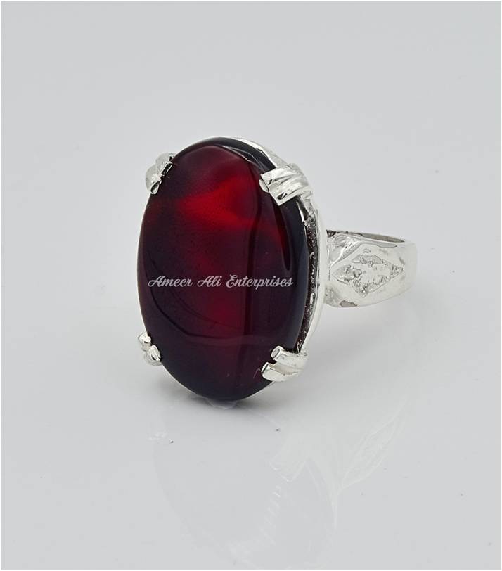 AAE 6565 Chandi Ring 925, Stone: Yamni Aqeeq