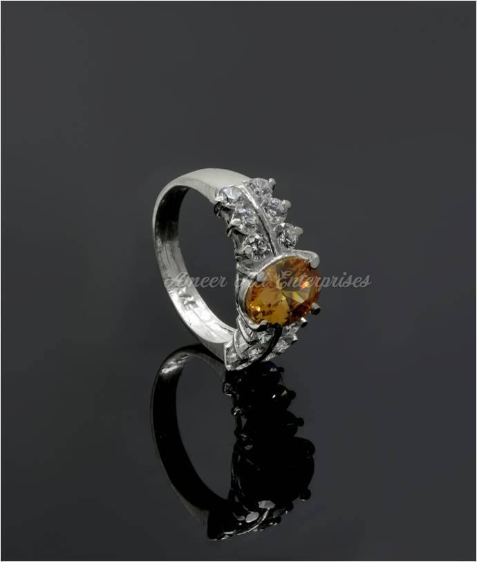 AAE 6117 Chandi Ring 925, Stone: Zircon - AmeerAliEnterprises