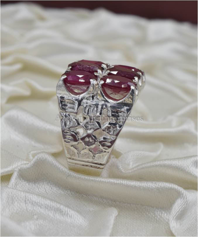 AAE 4526 Chandi Ring 925, Stone: Ruby Yaqoot