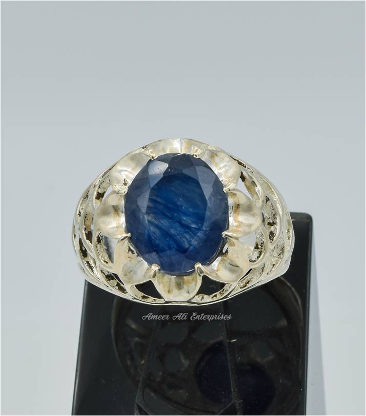 AAE 6298 Chandi Ring 925, Stone: Neelam